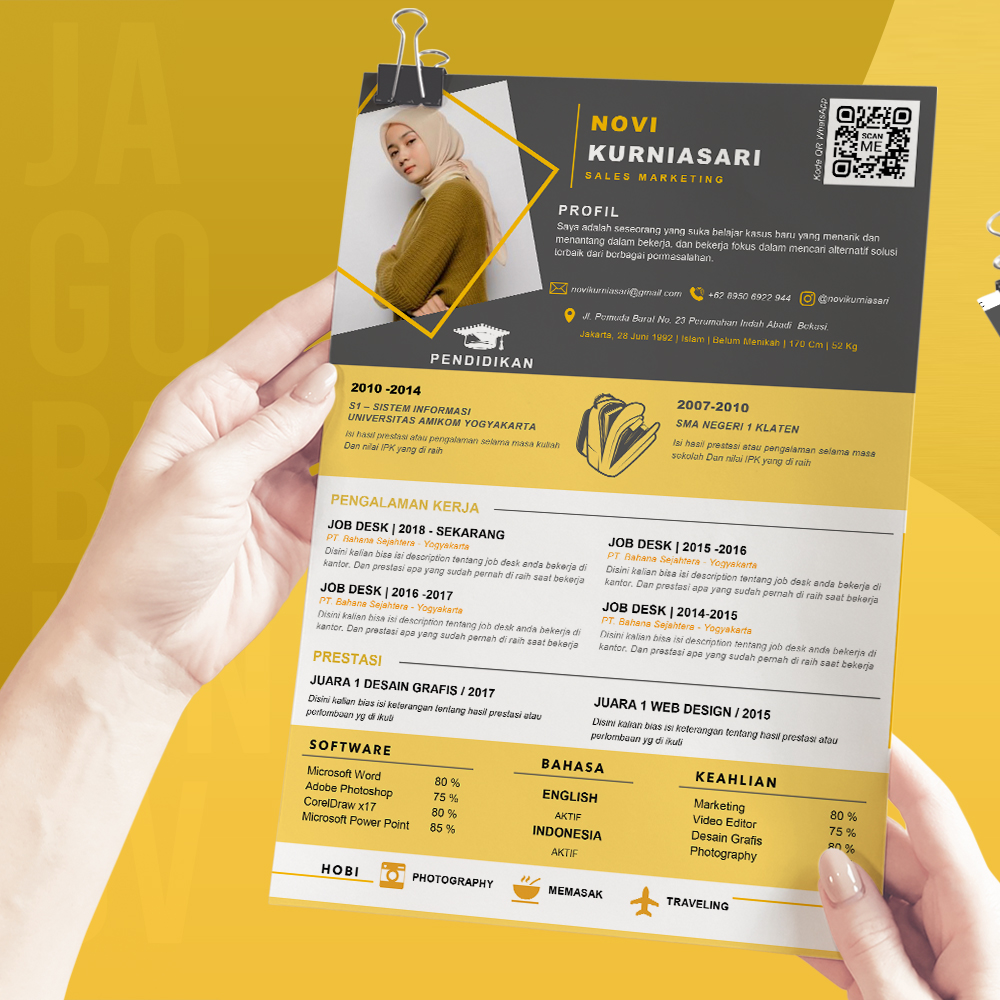 Template CV dan Surat Lamaran Kode 040